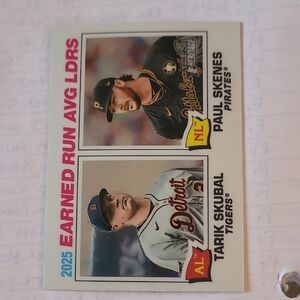 2025 Earned Run Avg Leaders Topps Refractor Skenes/Skubal